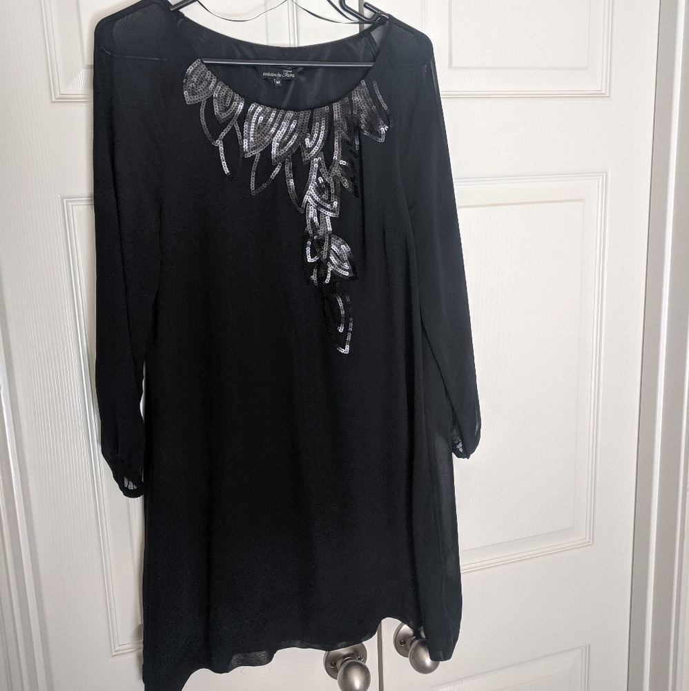 Black Dress with Sequin Detail